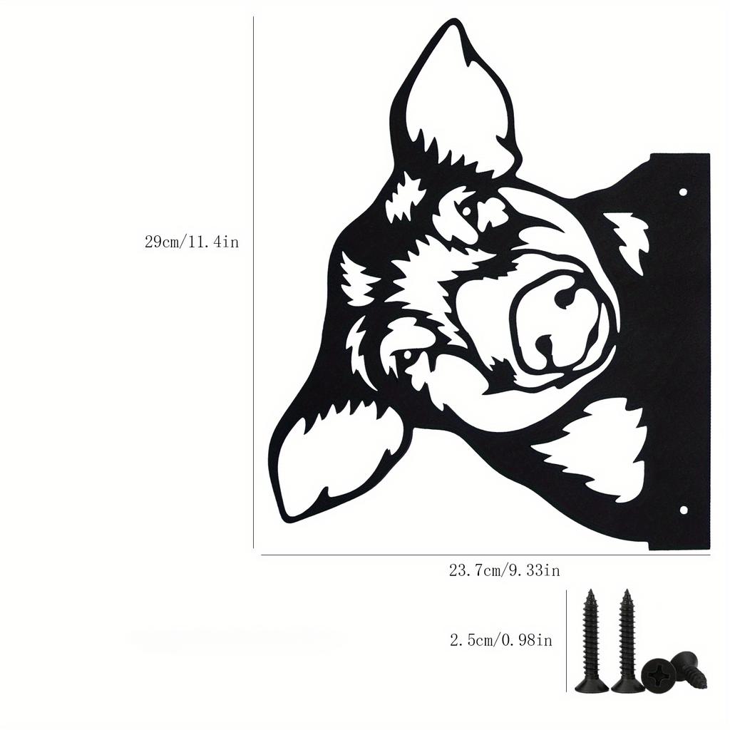 1pc Metal Pig Warning Sign, Farm Animal Decor, Creative Outdoor Garden Art, Halloween Christmas New Year Gift