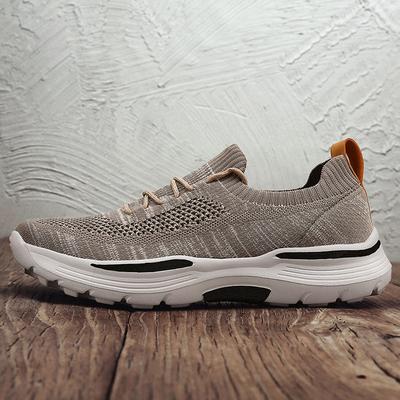 Mokassins in Übergröße für Herren, atmungsaktive Fliegenstrick-Mesh-Schuhe, einpedalige dicksohlige Stoffschuhe im alten Pekinger Stil für Herren, Outdoor-Wanderschuhe