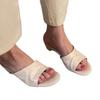 2026 new fish mouth Muller slippers women's medium heel thick heel simple and comfortable versatile one-character cool slippers women