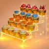 1-4 Tier Acrylic Display Stand Clear Display Riser Rack for Cupcake Perfume Doll Décor Organizer Amiibo Funko POP Figures DC05
