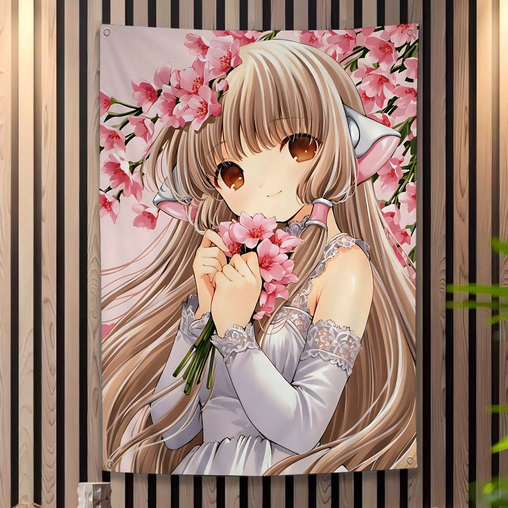 CChobits Cartoon Klassischer Anime Cartoon Flagge Kunst Science-Fiction Zimmer Heimdeko Wandbehang Heimdeko Banner