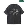 Washed 'God Knows I'M Not Interested In a Sense of Power Printed T-Shirt,High-Quality Retro Fashion Men's T-Shirt,Moderate Thickness for Summer Wear