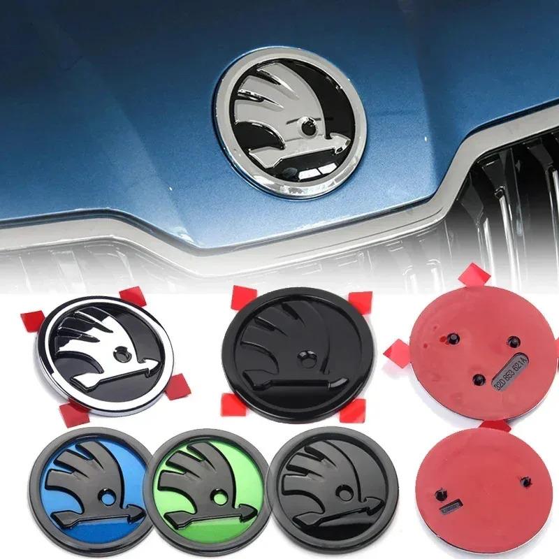 RAPL8 for SKODA 8cm9cm ABS Car Front Rear Emblem Sticker Rapid Octavia Fabia Laura Superb Kodiaq Karoq Auto Replaced Badge Accessories