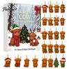 Decorative Acrylic Charms Highland Cow Christmas Advent Calendar with 24 Ornaments, Festive Countdown Unique Decorations Box for Holiday Tree Hanging