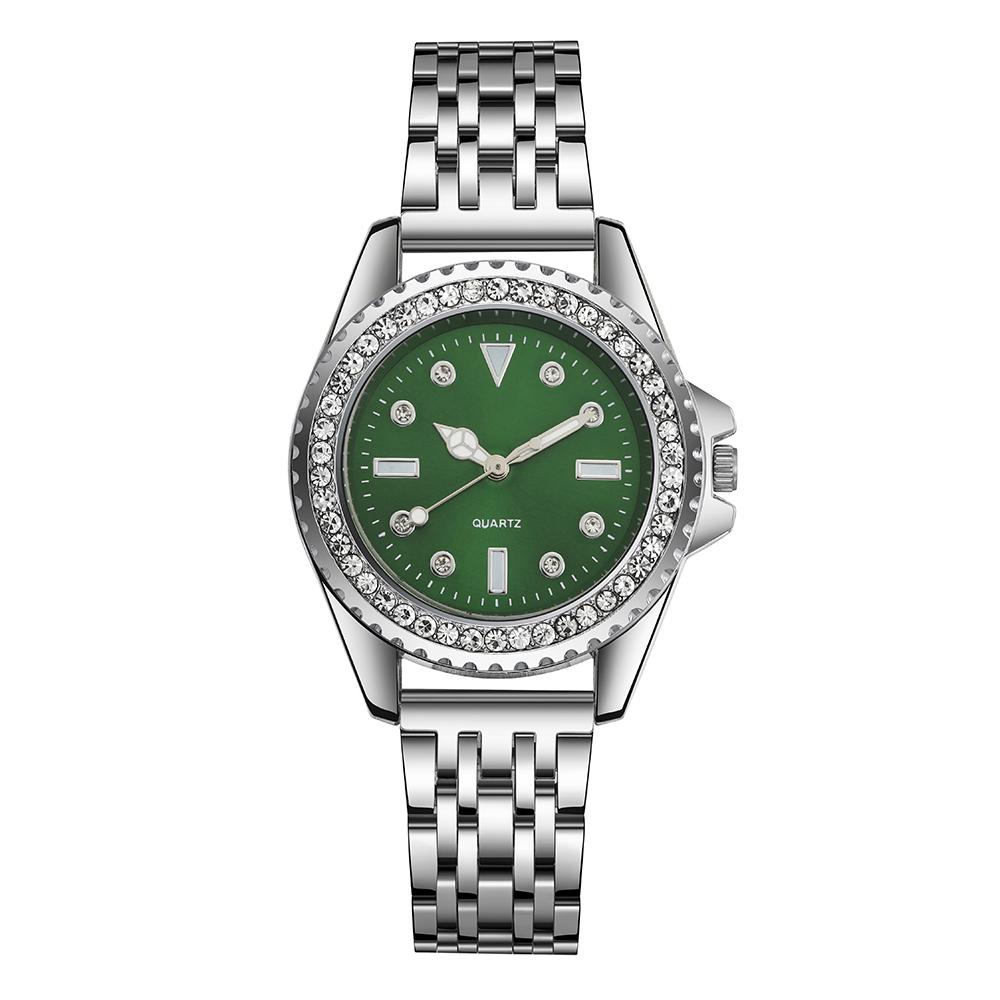 New Women Watches Fashion Lady Wristwatch Rhinestone Quartz Watch Stainless Steel Casual Watch Relogio Feminino Green Red Clocks