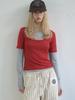 KIJUN Layered Jersey Top Red