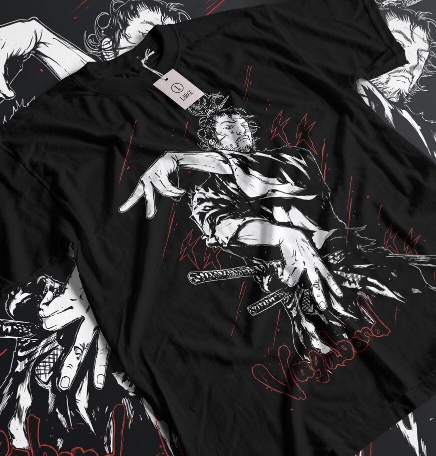 Футболка Vagabond Мусаси Миямото Матахати Хонъидэ Аниме Подарок Футболка Все Размеры Унисекс Футболка XXXL
