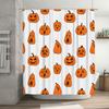 Halloween Printed Pumpkin Shower Curtain Waterproof Fabric 3D Orange Ghosts Decorative Bathroom Liner Size Customizable for Kitc