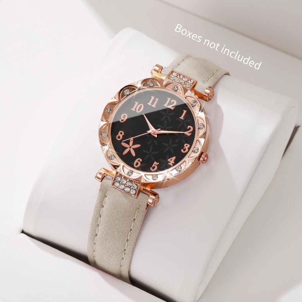 Women Flower Dial Watch Fashion Leather Band Quartz Wristwatches For Ladies Clock Reloj Mujer