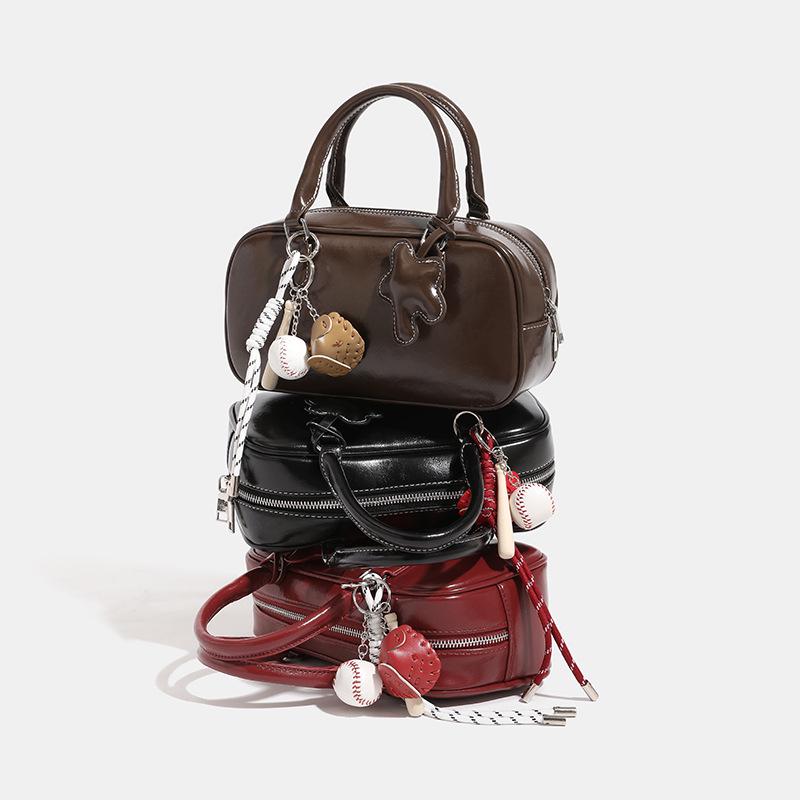 Niche Beta Women's Retro Bowling Bag Collection - 2024 Autumn/Winter Boston Shoulder Crossbody Handbag