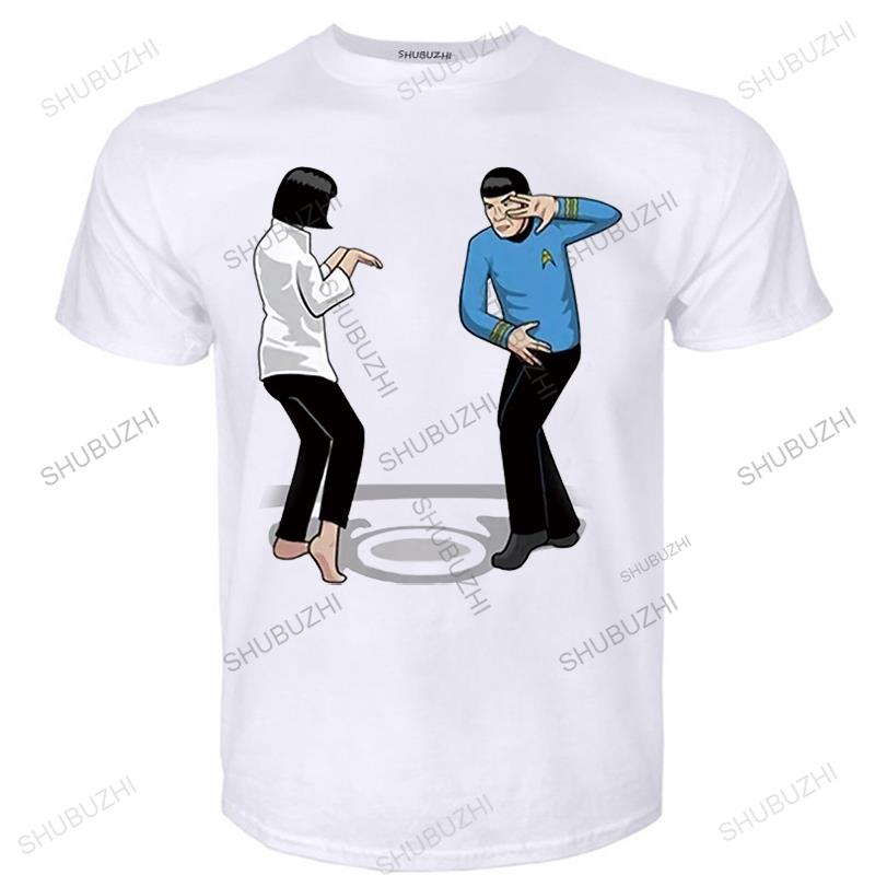 Male Black Tshirts  Cotton Print Mens Summer Oneck Tees Mens Pulp Fiction Dance Short Sleeve Tshirts Euro Size