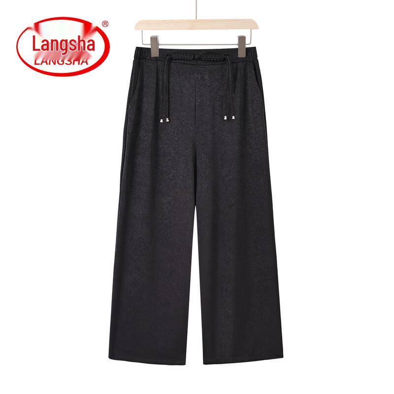 LangSha Women s High-Waist Wide-Leg Crop Pants 5XL