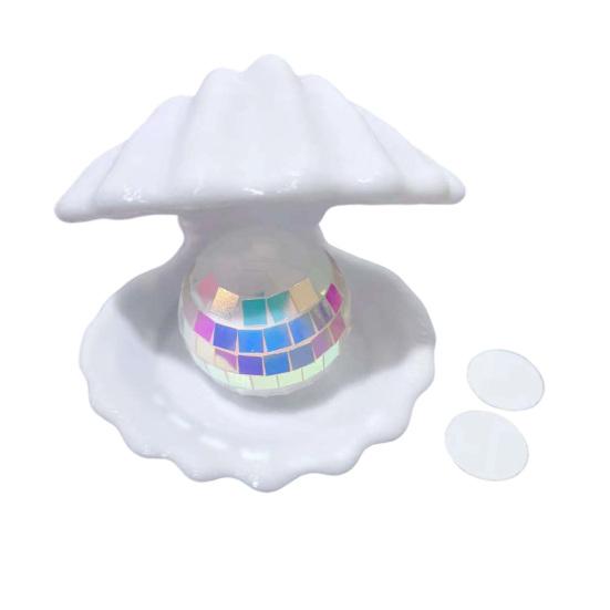 Cute Animal Ornament Disco Snail Figurine, Retro 70s Ball Table Statue, 3D Boho Room Accessories Glitter Mirror for Home Office Desktop Shelf