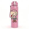1PC Blonde Doll Girl Cute Cartoon Print 750ml Color Plastic Sports Water Bottle Leakproof Flip Straw Lid Suitable for Sports Office Home Use