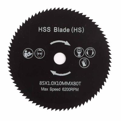 Lame de scie circulaire 85mm 80 dents Acier Inoxydable Outil de Coupe Bois Diamètre d'Alésage 10mm