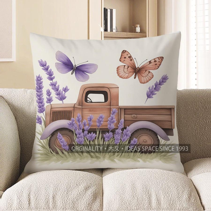 Home Decor Lavender And Fresh Beginnings Pillow Cover Pattern Cushion Cover Suitable For Sofa Bedroom Car Pillow Cover