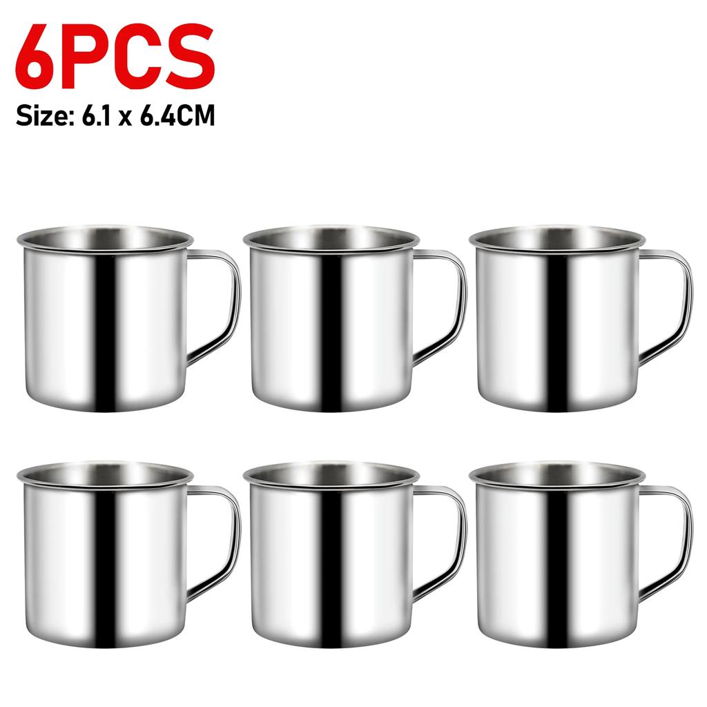 Nerezové hrnky na kávu Izolovaný hrnek na kávu a čaj s uchy Nerozbitný 200ml Kovový hrnek Hrnek Kuchyňské doplňky