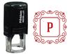 Printtoo Alphabet P Monogram Initial Square Swirl Border Self Inking Rubber Stamp Office