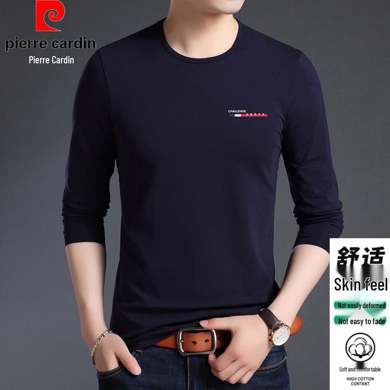 Pierre Cardin Men's Slim Fit 95% Cotton Long Sleeve T-Shirt