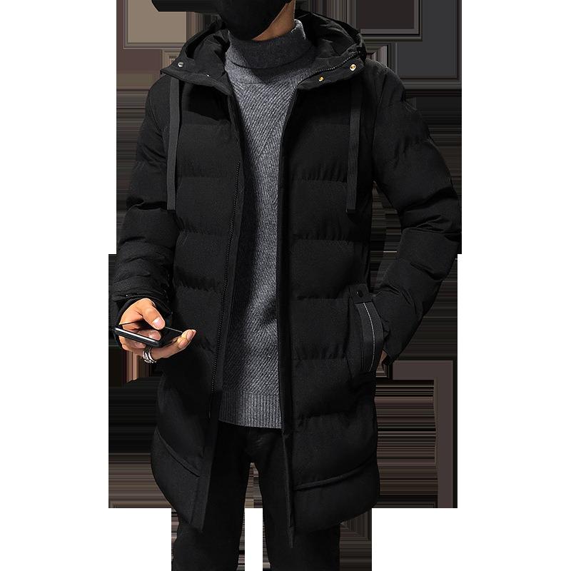 Winter Mid-length Thickened Hooded Cold-proof Padded Jacket Men's Jacket Korean Version of The Padded Jacket Down Padded Jacket Winter Clothes