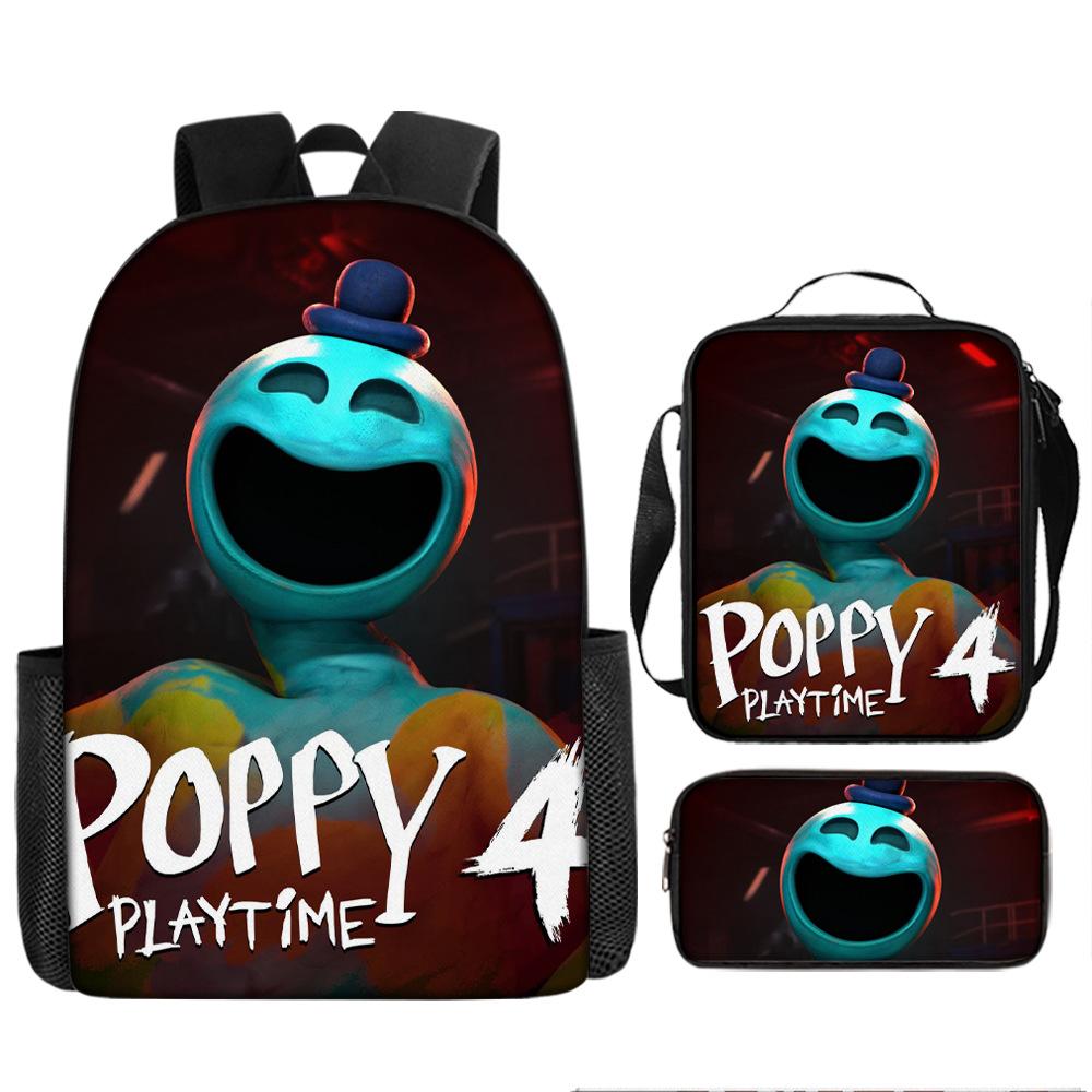 Poppy's Playtime 4 Elementary School Bag Nightmare Critters Large Capacity Backpack 3-piece Set