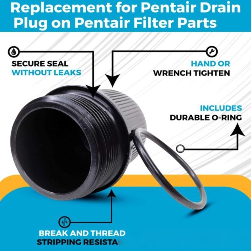 Filter Drain Plug with O Rings 190030 Drain Plug Caps Assembly Drain Caps Heavy Duty Pool Replacement Parts Enduring