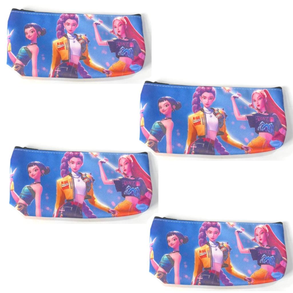 Cute Anime Girls Zipper Pencil Case Large Capacity Stationery Organizer for Students K-POP Fans