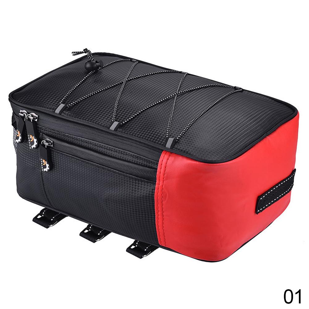 8L PU Leather Motorcycle Rack Rear Carrier Bag Trunk Waterproof Storage Luggage Pouch MTB Bike Bicycle Pannier Shoulder Bag