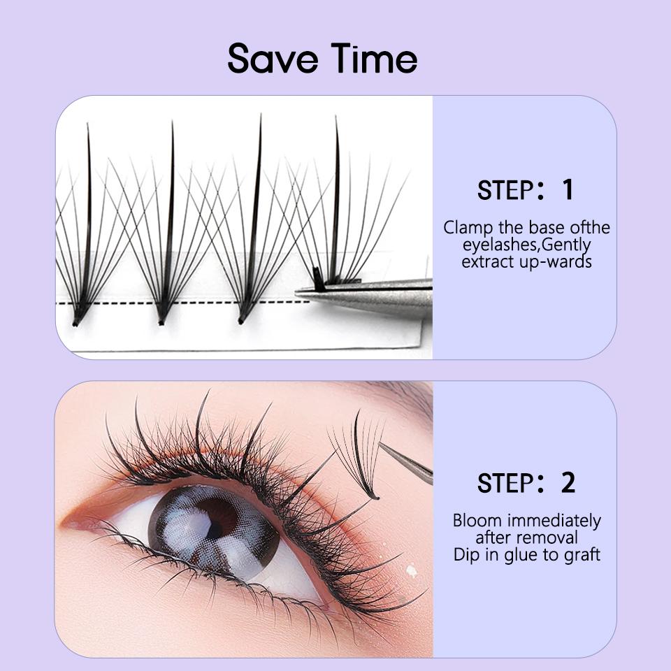 AGUUD Wispy Premade Fans Lash Extension 3D 5D 7D 9D Pointy Base Russian Volume Lash Extension Promade Spike Fans Cluster Eyelash