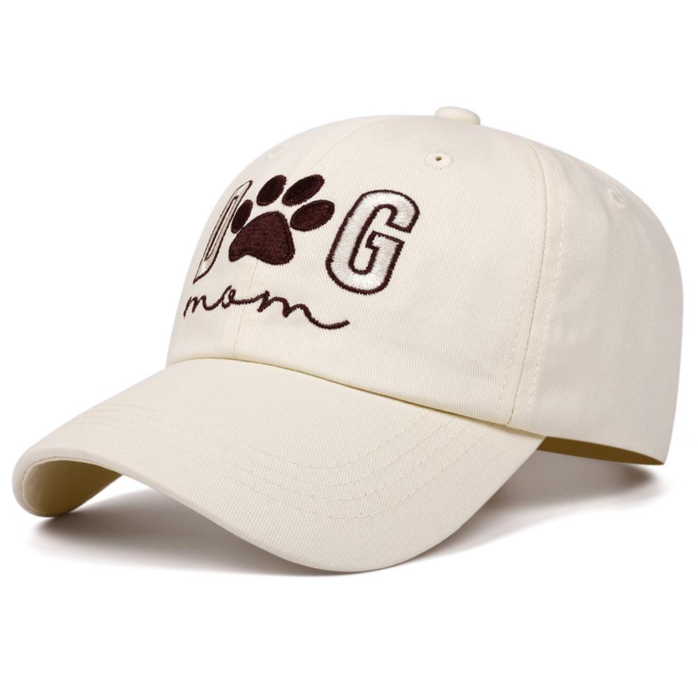 dog mom retro washed letter embroidered baseball cap women men outdoor fashion versatile casual hat