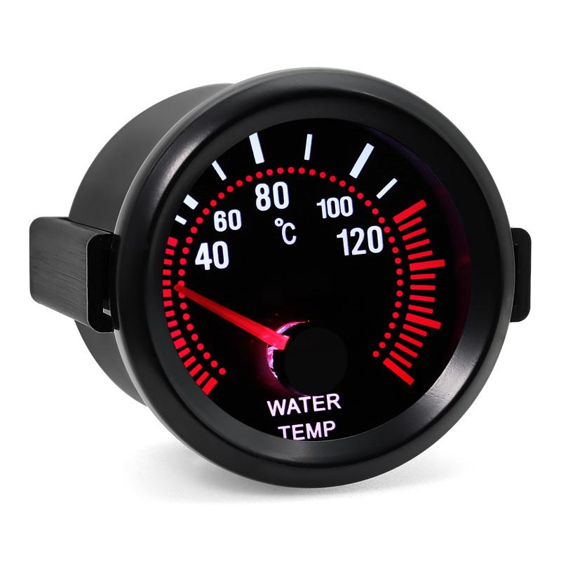 52mm Car Gauge  Water Temp Temperature Gauge 40~120 ℃ With White Backight 26-40MM Water Temp Adapter Joint Pipe