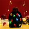 Cross-border Christmas decoration supplies cuffed knitted hat with ball LED light Santa Claus luminous hat for adults and children