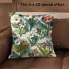 2D Vintage Embroidered Floral Throw Pillow Covers** Pattern Cushion Cover Suitable For Sofa Bedroom Car Pillow Cover