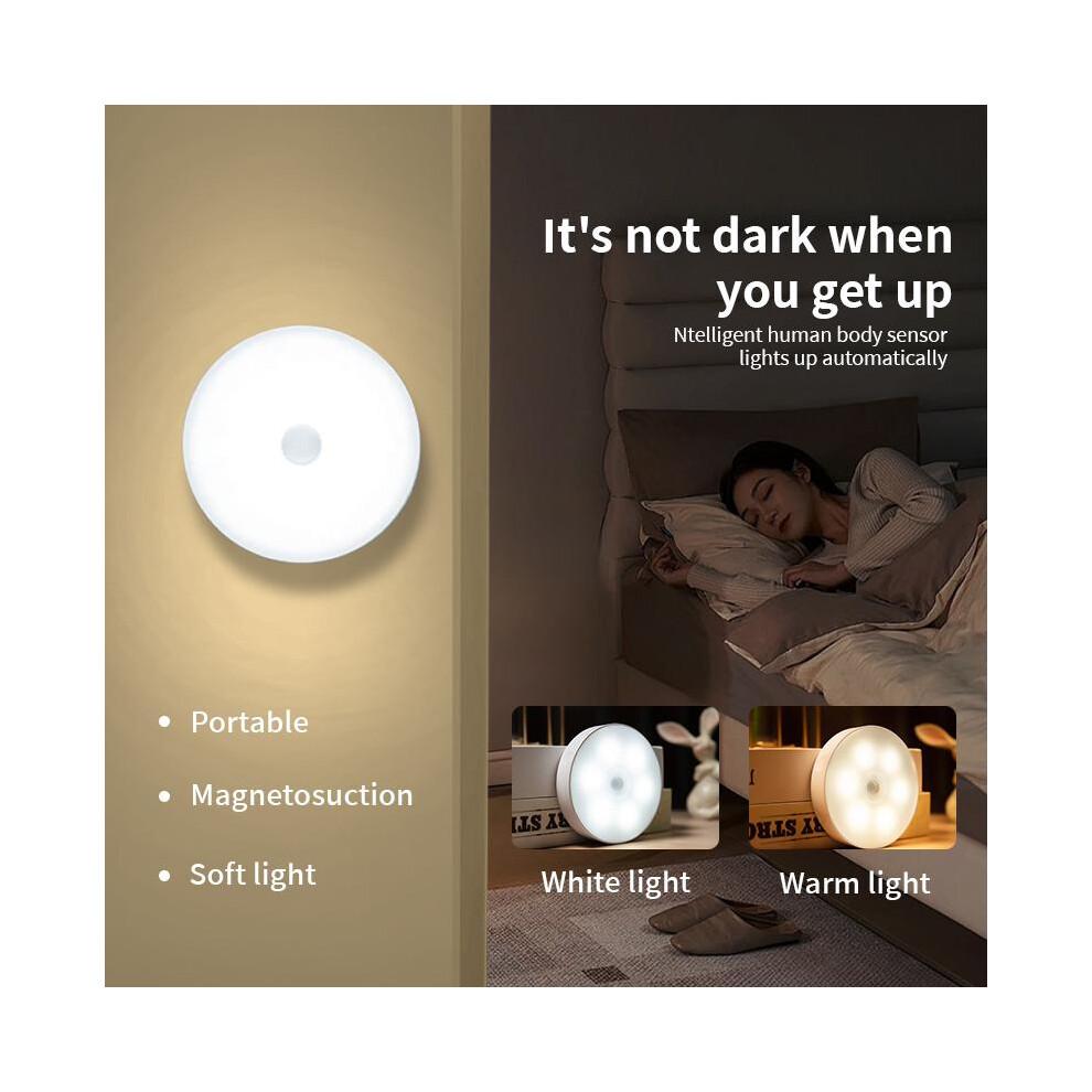 White  3pcs Motion Sensor LED Night Light USB Rechargeable Night Lamp for Kitchen Cabinet Wardrobe Lamp Staircase Wireless Closet Light