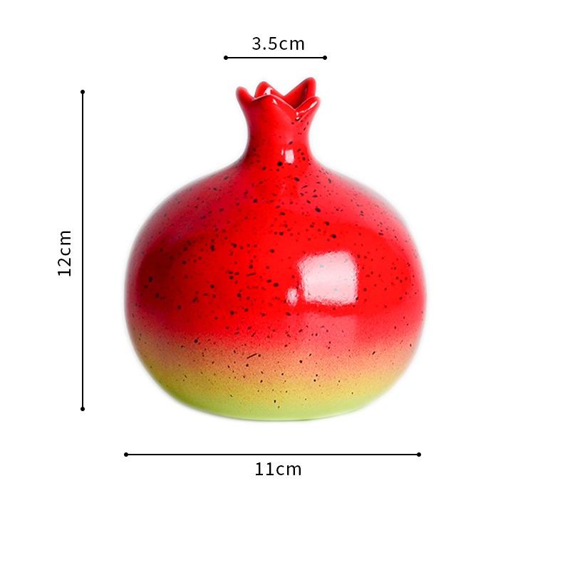 Simulated Pomegranate Ceramic Vase Kiln Transformation Flower Vase Flower Arrangement Accessories Cartoon Pomegranate Figurine