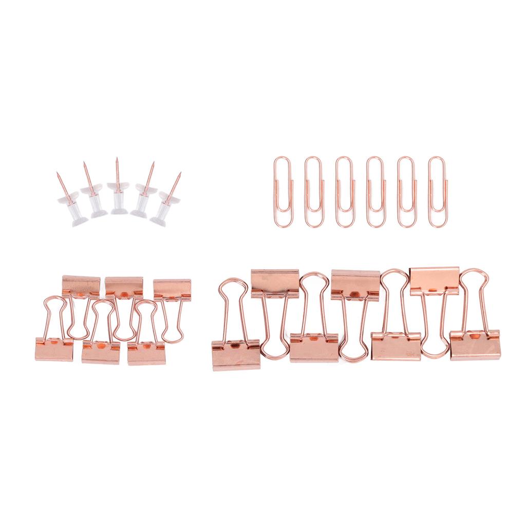 Sada kancelářských sponek Barevné kovové Nerezové připínáčky Kancelářské sponky Sady pořadačů Úložný prostor na papír Dekorace Kancelářské potřeby Růžová