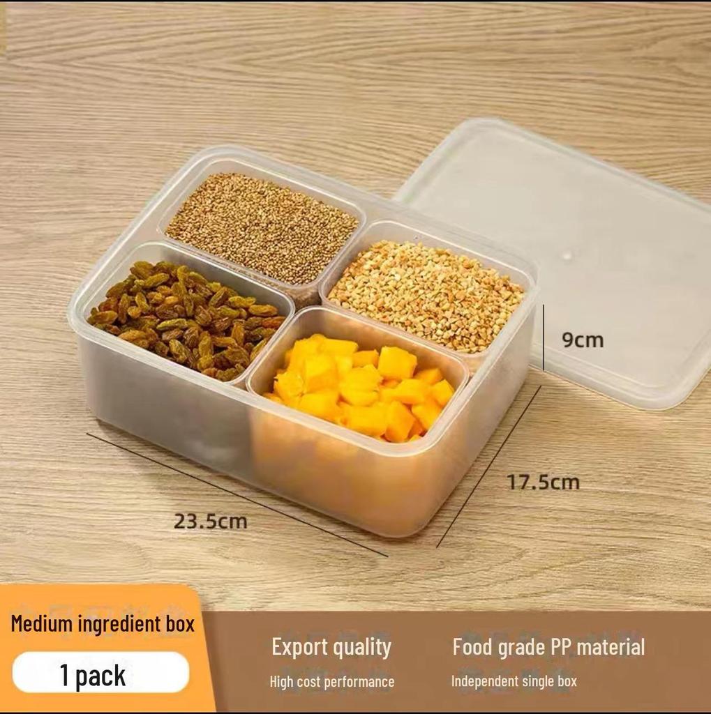 Transparent Plastic Seasoning Box with Lid - Food Storage Compartment