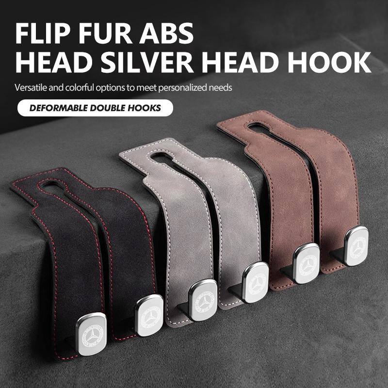AABDL1 Car Headrest Hook Suede Rear Seat Hanging Dual Hook Storage Rack Accessories For Benz Exclusive AMG SPRINTER V CLASS VIANO W124