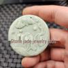 Emerald Green Guanyin Buddha Dragon Jade Pendant - Heart-Shaped Jade Stone for Car or Necklace
