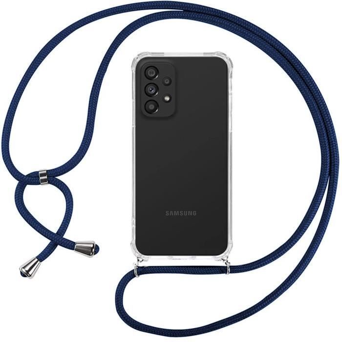 Coque de Protection pour Samsung Galaxy A73 5G - PROSHOP - Souple - Transparent-Bleu Marine