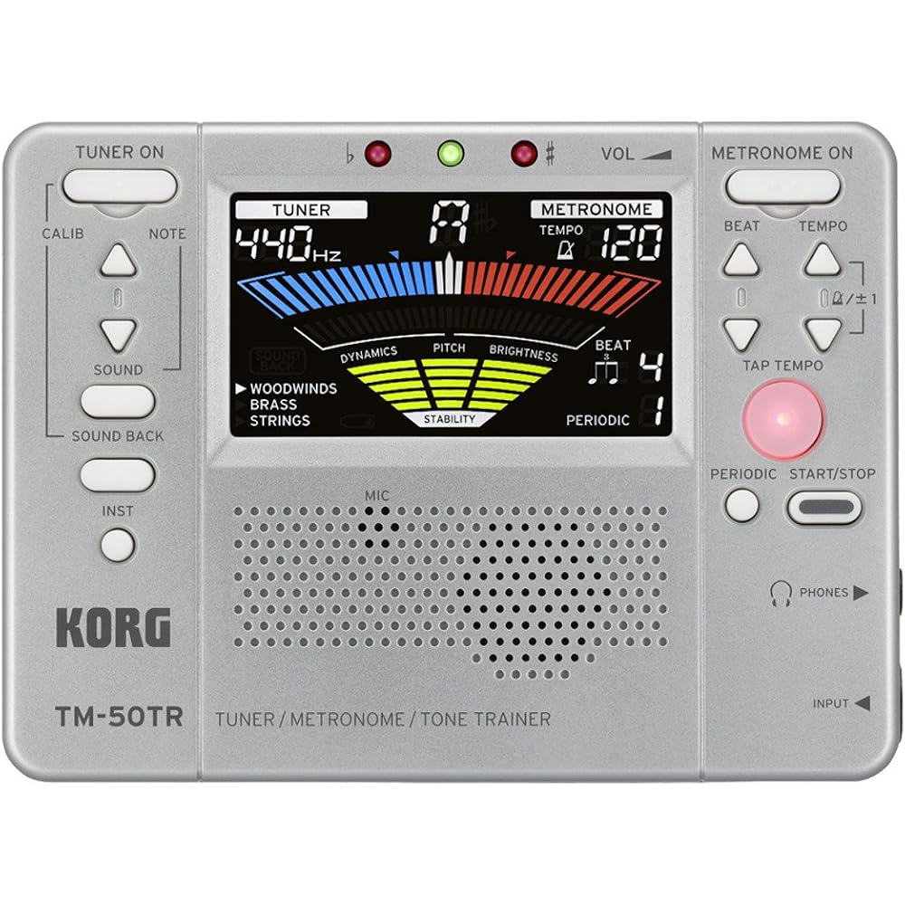 KORG TM-50TR-SL Orchestral Trainer/Tuner/Metronome Silver