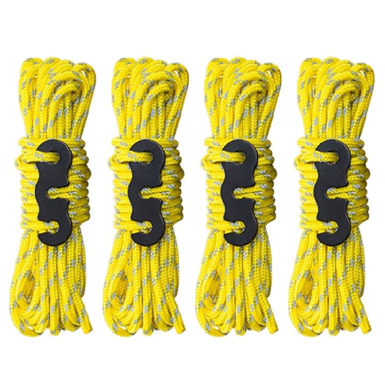 Camping Rope Cord Guy Line for Camping Tent Fixation, Travel Backpacks, Outdoor 13 Feet 3mm Reflective Tent Guy Rope