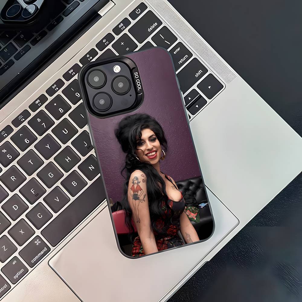 A-Amy Winehouse Singe Für iPhone 17,16,15,14,13,12,11,Pro,MAX,Plus Schwarz Stoßfest Süßigkeit Matt Hülle