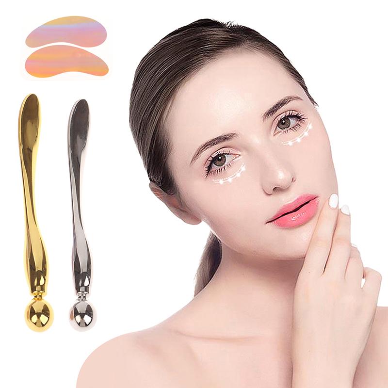 Reusable 1Pair Eye Pads With Massage Stick Silicone Lash Lift Eyelash Extension Hydrogel Patches Under Eye Gel Patch Makeup Tool