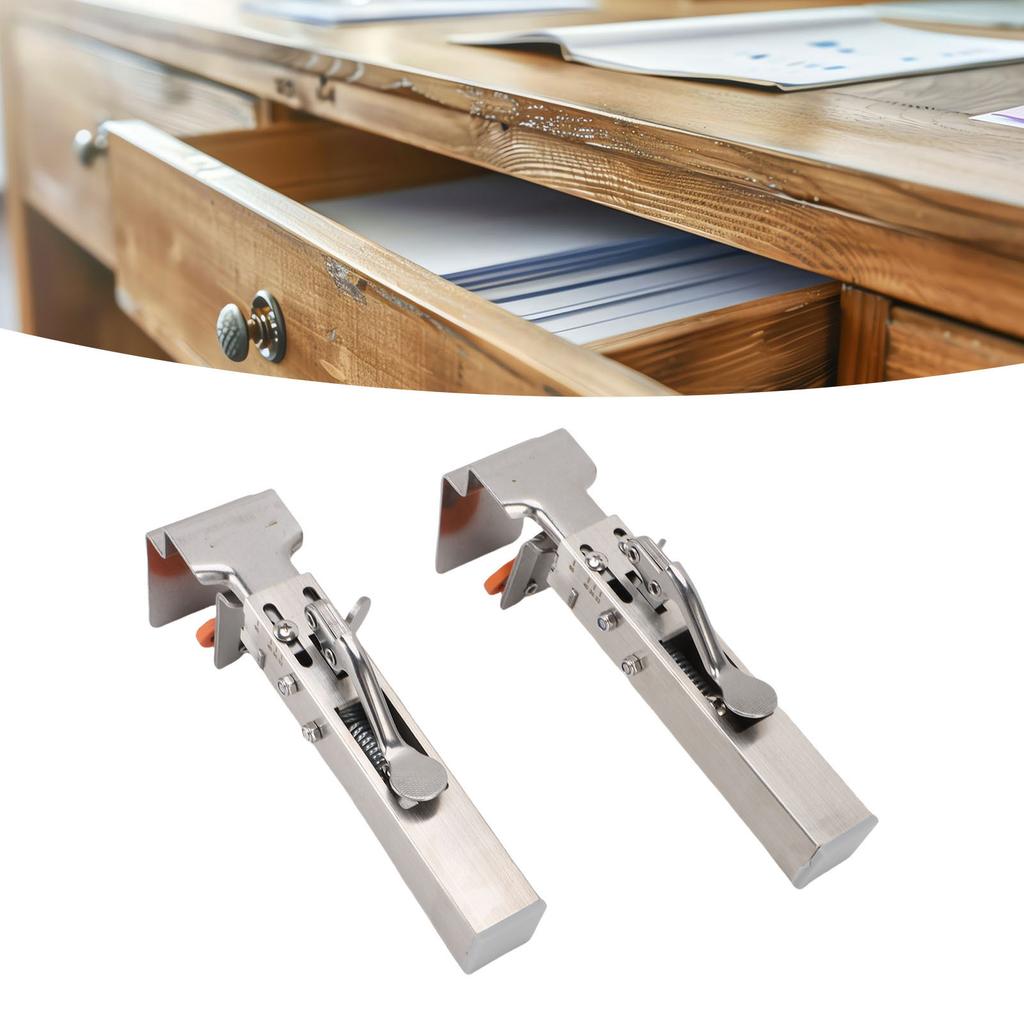 Drawer Front Installation Clamp Stainless Steel Adjustable Drawer Fixing Clamp with Bubble Level and Pencil
