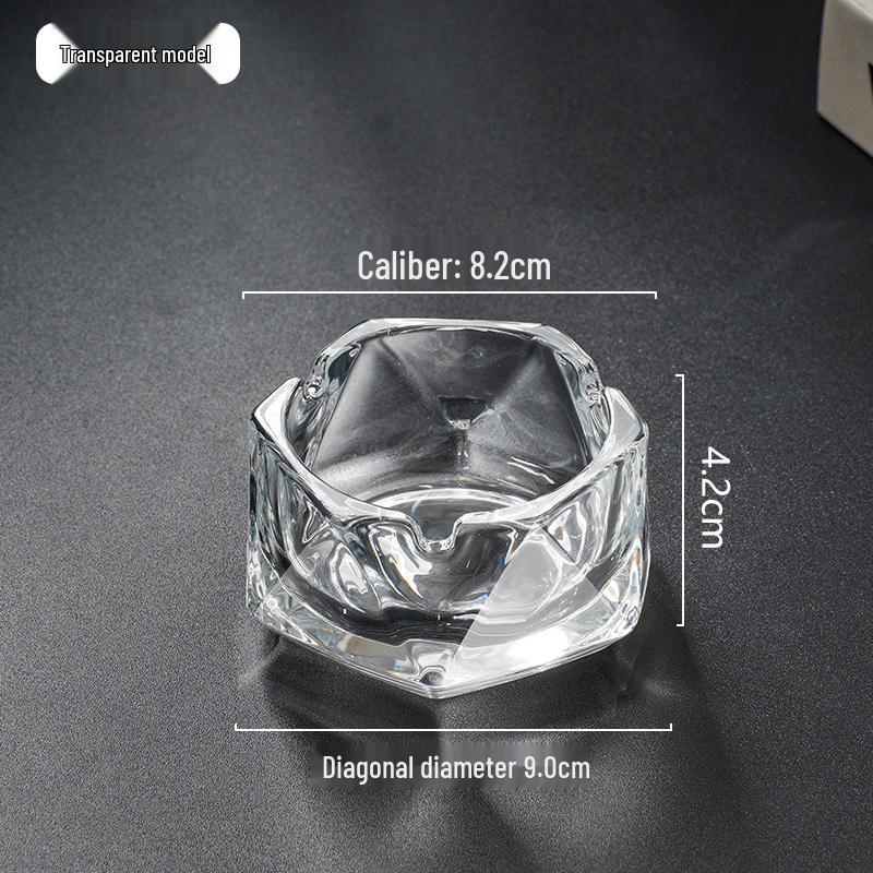 Compact Glass Ashtray for Hotel Rooms, Bedrooms, and Bathrooms