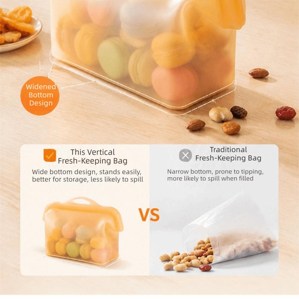 Leak Proof Fresh Keeping Pouch Self-Standing Reusable Freezer Bag Refrigeration
