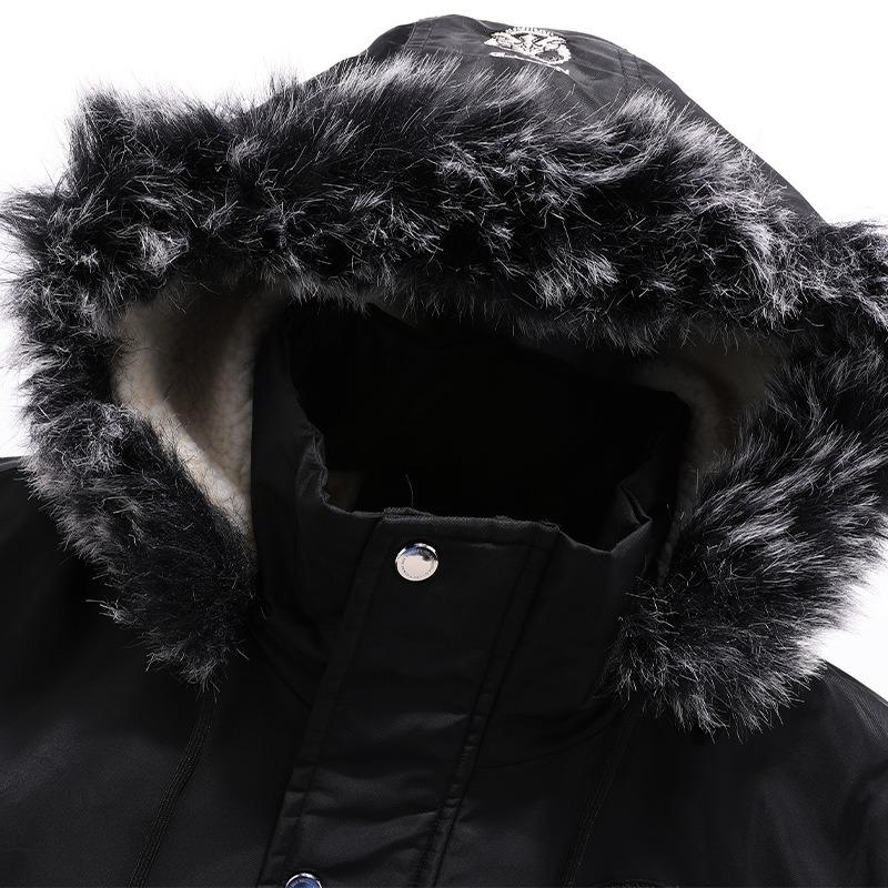 Men's Outdoor Casual Down Parkas Coat Oversize Plus Velvet Thick Keep Warm Winter Padded Jacket