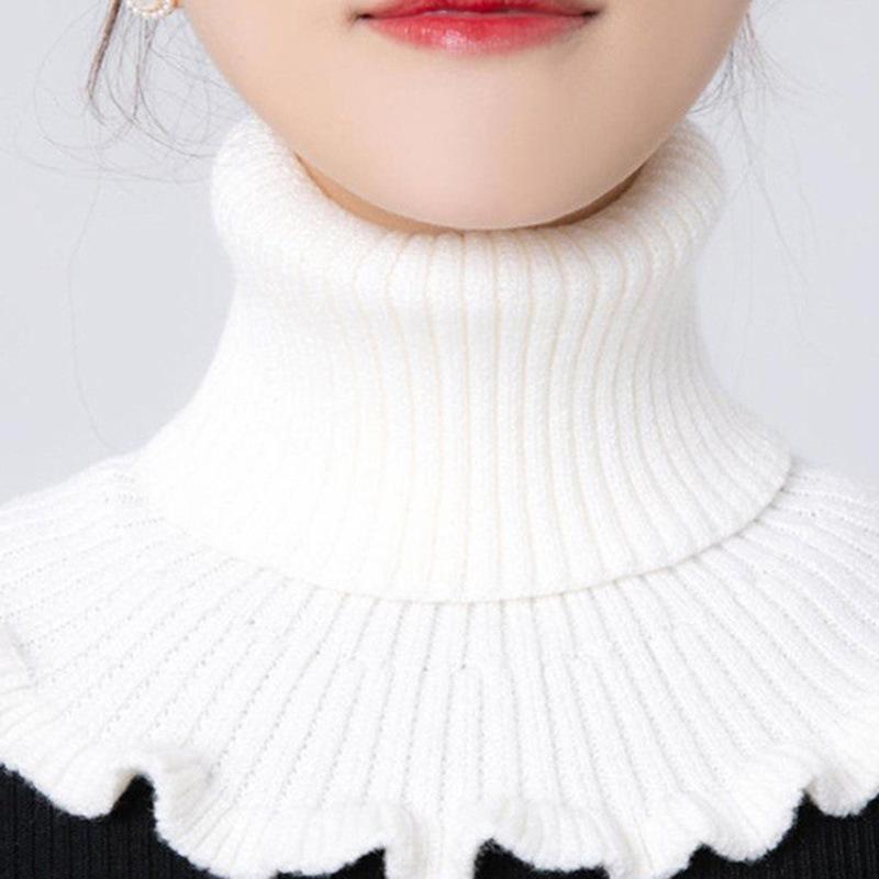 Scarf Women'S Neck Cover Fake Collar Protect Cervical Spine Keep Warm And Cold-Proof Versatile Knitted Turtleneck Sweater Collar Women
