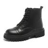Full Cowhide ~ Women's Genuine Leather New Fleece-Lined Mid Platform Boots Slimming British Style Fried Street Ankle Boots